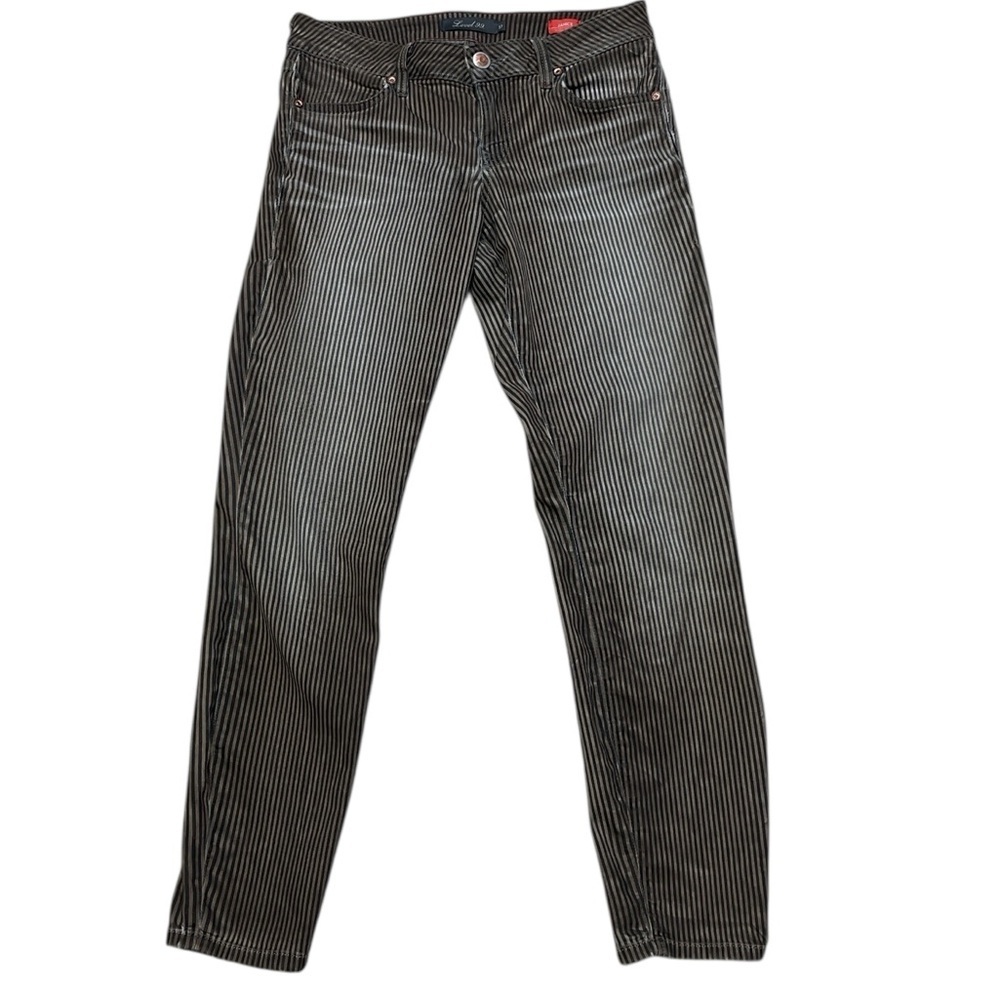 Level 99 Striped Jeans Brown Black Janice Ultra Skinny Size 27